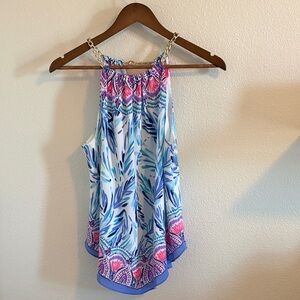 Lilly Pulitzer Cabana Tank Top with Gold Chain Straps